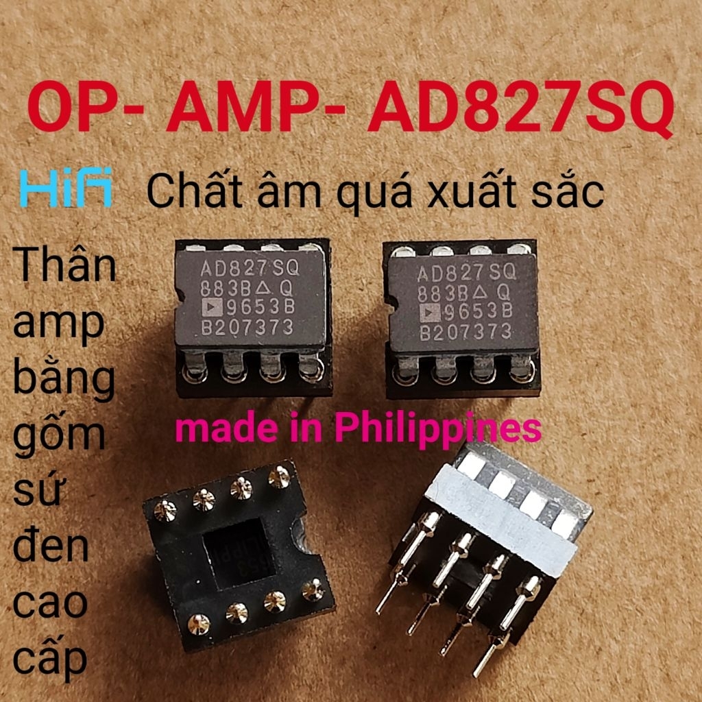 Bộ tiền khuếch đại op-amp kép ANALOG ad827sq ic ad827 SQ tặng đế jack ...