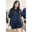 Set Áo Tay Bồng Chỉ Nổi Kèm Quần Short Trẻ Trung, Set Đồ Nữ Ngắn kiểu dáng basic Hoadanbistore