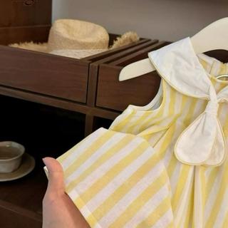 V155-Váy sọc vàng cổ Thuỷ Thủ cho bé gái size từ 8-30Kg