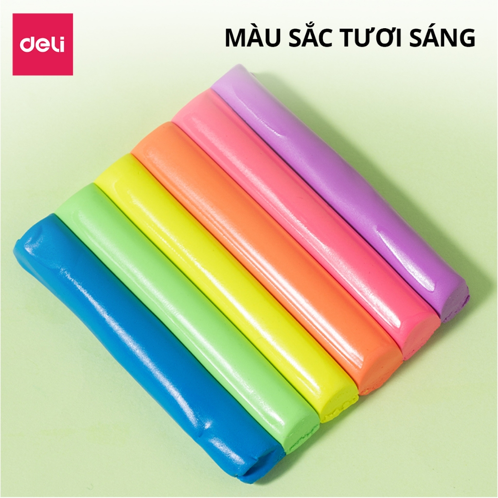 Đất Nặn Dầu An Toàn Cho Bé 6/8/12 Màu Deli Mềm Dẻo Không Khô Cho Bé Tập Nặn Sáng Tạo An Toàn