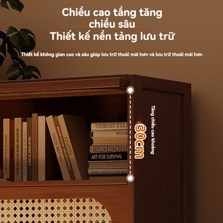 Tủ Kệ Sách Gỗ Để Sàn đựng đồ tủ tài liệu chất liệu Lắp Ráp Đơn Giản nhiều tầng cửa lật đa năng