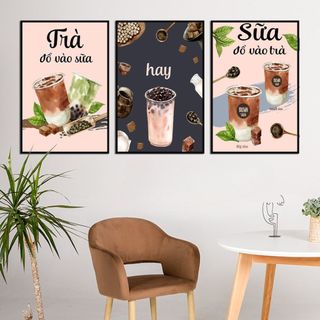 Set 3 Tranh Canvas Treo Tường Chủ Đề Cafe BH101 - Tranh Decor Trang Trí Quán Cà Phê, Coffe, Quán Nước Cao Cấp, Sắc Nét