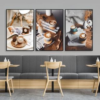 Set 3 Tranh Canvas Treo Tường Chủ Đề Cafe BH101 - Tranh Decor Trang Trí Quán Cà Phê, Coffe, Quán Nước Cao Cấp, Sắc Nét