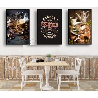 Set 3 Tranh Canvas Treo Tường Chủ Đề Cafe BH101 - Tranh Decor Trang Trí Quán Cà Phê, Coffe, Quán Nước Cao Cấp, Sắc Nét