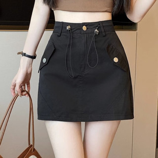 Chân váy big size nữ dáng ngắn kaki dày dặn giả túi có lót quần chữ A cạp đứng phong cách thanh lịch- CV400