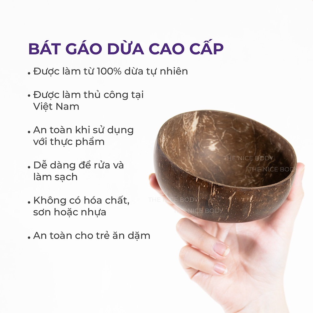 Bát Gáo Dừa Jade&Leaf Cao Cấp, Chén Dừa Tô Ăn Ngũ Cốc Granola Cao Cấp Size 10-12 Cm Vừa Tay