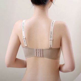 Áo ngực nữ không gọng su đúc mềm mại dây bản to in chữ cá tính đệm dày nâng ngực sexy DEVARI A4412
