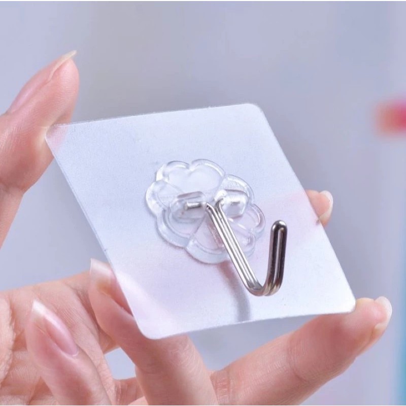 Móc dán tường chịu lực trong suốt, móc treo đồ siêu dính đa năng, tiện lợi
