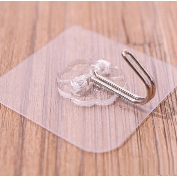 Móc dán tường chịu lực trong suốt, móc treo đồ siêu dính đa năng, tiện lợi