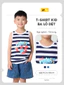 Áo thun bé trai YODY áo ba lổ vải cotton dệt kẻ TSK7251 cần ẩn