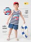 Áo thun bé trai YODY áo ba lổ vải cotton dệt kẻ TSK7251 cần ẩn
