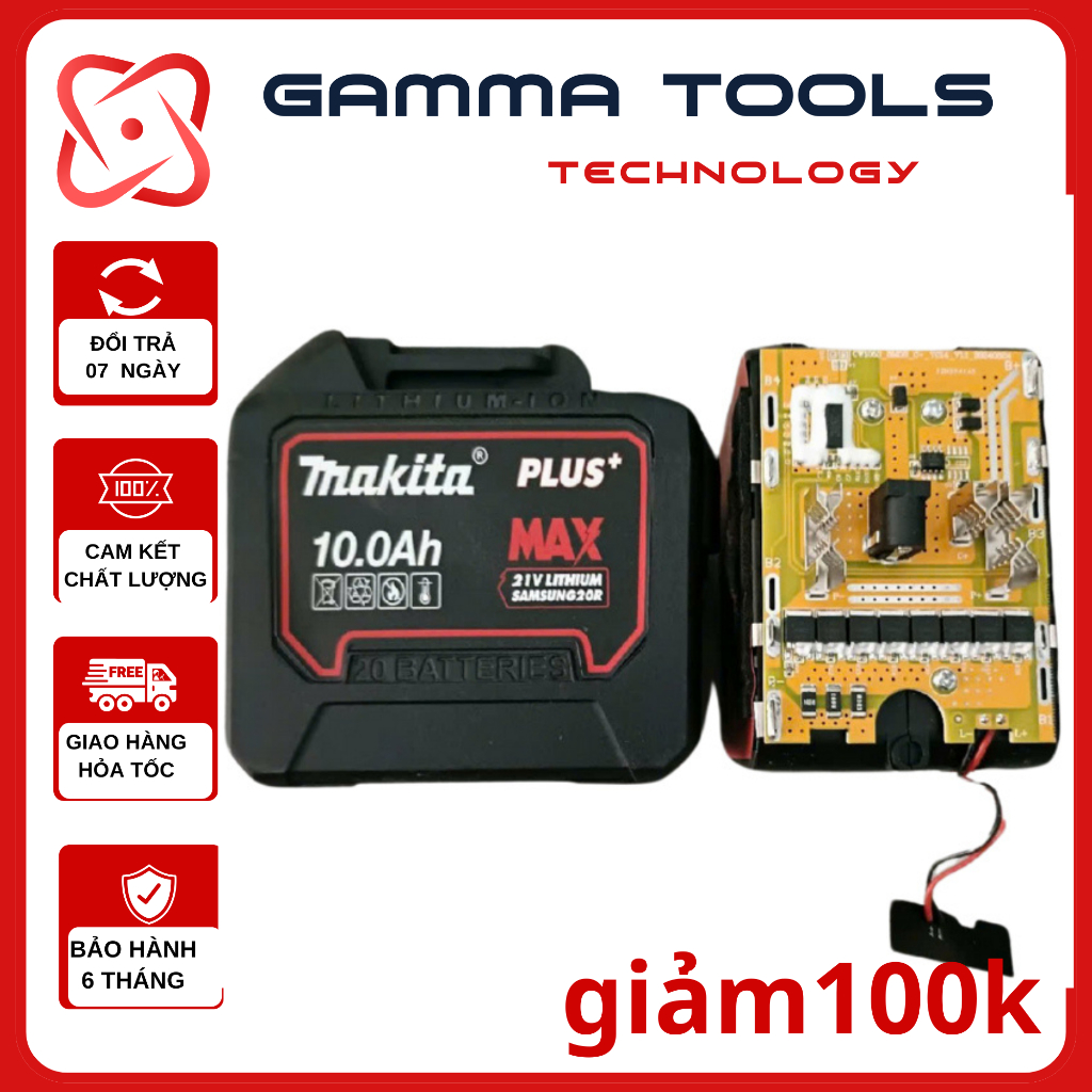Pin 20Cell Makita Mạch 8f Dòng Xả Cao Chân Pin Phổ Thông Có Đèn Báo Pin ...