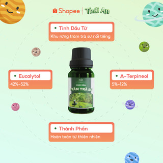 Tinh Dầu Tràm Trà Sư Nguyên Chất Xông Ngừa Cảm Cúm Tăng Đề Kháng Thư Giãn Giảm Căng Thẳng - 30ml