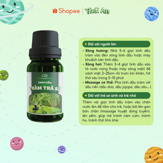 Tinh Dầu Tràm Trà Sư Nguyên Chất Xông Ngừa Cảm Cúm Tăng Đề Kháng Thư Giãn Giảm Căng Thẳng - 30ml