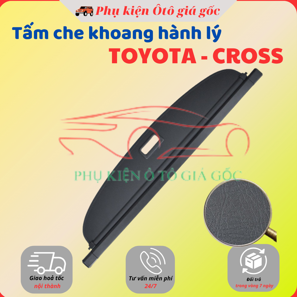 Tấm Chắn Cốp, ngăn cốp, Tấm Che Khoang Hành Lý Xe Toyota Cross 2020 2021 2022 2023 2024 - Chất liệu da cao cấp