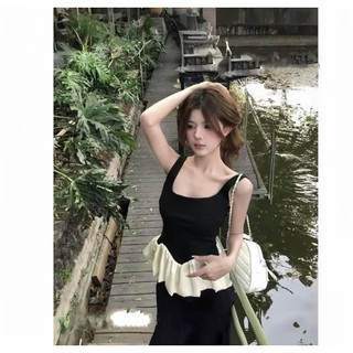 Sét 2 món áo cổ vuông hai dây to ôm xoè baby kèm chân váy đuôi cá
