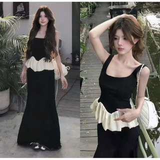 Sét 2 món áo cổ vuông hai dây to ôm xoè baby kèm chân váy đuôi cá