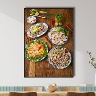 Tranh Canvs Treo Tường Các Món Lòng BH108 - Tranh Decor, Trang Trí Quán Lòng Lợn, Lòng Se Điếu, Lòng Heo, Cháo Lòng