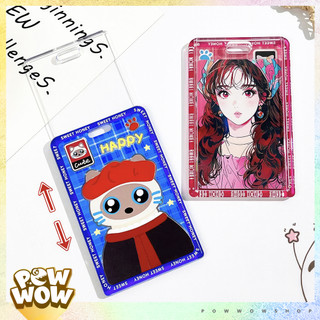 Bao Đựng Thẻ Nhân Viên Nhựa Mica Trong Suốt Phong Cách Hoạ Tiết Nhân Vật Hoạt Hình Cat Painting Tranh Vẽ Đáng Yêu Cute
