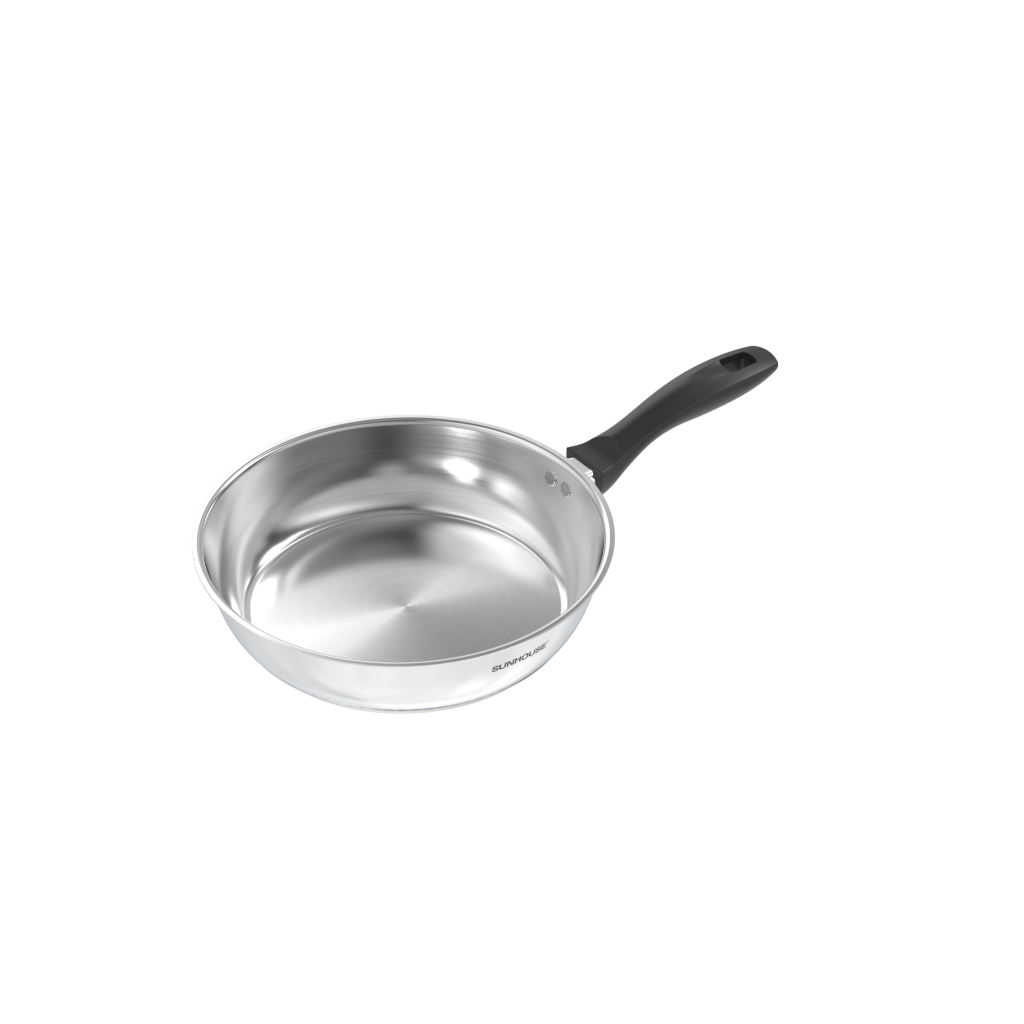 Chảo inox 304 Sunhouse 22cm dùng với mọi loại bếp lớp chống dính tự nhiên an toàn cho sức khỏe cán inox và cán nhựa | BigBuy360 - bigbuy360.vn