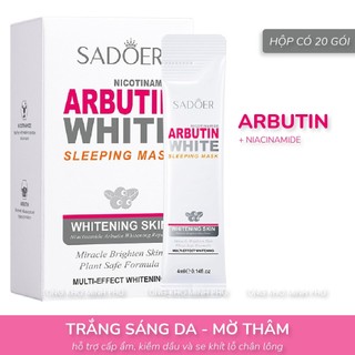 [Hộp 20 Gói] Mặt Nạ Ngủ Trắng Da Niacinamide Arbutin Giảm Thâm Nám Thâm Mụn Dưỡng Ẩm Trẻ Hóa Mask Đắp Mặt