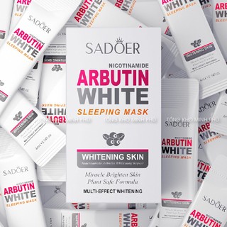 [Hộp 20 Gói] Mặt Nạ Ngủ Trắng Da Niacinamide Arbutin Giảm Thâm Nám Thâm Mụn Dưỡng Ẩm Trẻ Hóa Mask Đắp Mặt