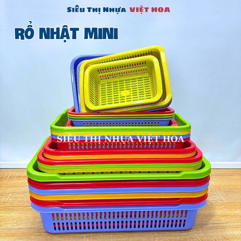 Rổ Nhật Mini đựng dụng cụ, văn phòng phẩm, bánh kẹo, rau lẩu nhiều kích ...