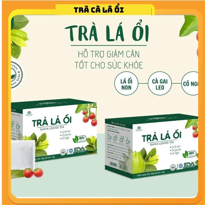 Trà Lá Ổi MYCHI, trà lá ổi giảm cân, Trà túi Lọc, 90g , Tan mỡ, giảm cân, hỗ trợ tiêu hóa