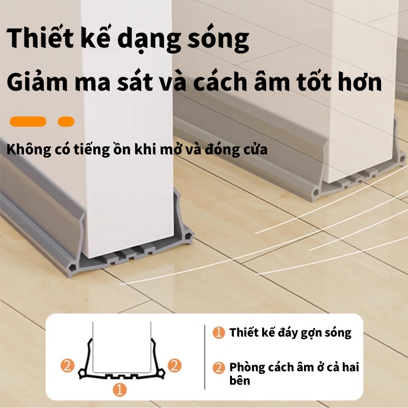 Thanh Nẹp Chặn Khe Hở Đáy Cửa Cách Âm Ron Dán Cửa Chống Ồn, Chống Bụi Và Ngăn Côn Trùng