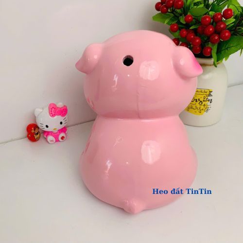 Heo đất tiết kiệm heo Má Phính lỗ tròn size to -lợn đất lỗ tròn -ống heo trang trí quà tặng