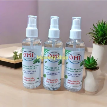 Combo 3 chai dung dịch rửa tay sát khuẩn OMI 100 ml dạng xịt có hương bạc hà