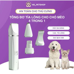 Tông Đơ Tỉa Lông chó mèo 4 Trong 1 Đa Năng, Cạo Lông chó mèo, sản phẩm chăm sóc Lông Thú Cưng