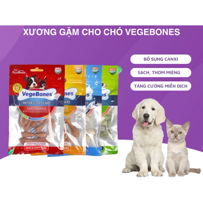 XƯƠNG THƯỞNG VEGABONE CHO CHÓ SIÊU NGON 60GR,xương gặm sạch răng chó mèo