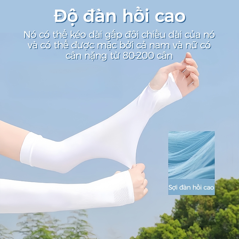 Tay áo chống nắng Găng tay chống nắng chống tia UV chất vải cotton thoáng khí tay áo nữ, tay áo lụa băng cho nữ nam