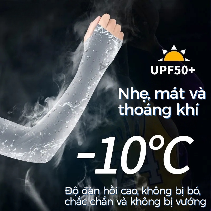 Tay áo chống nắng Găng tay chống nắng chống tia UV chất vải cotton thoáng khí tay áo nữ, tay áo lụa băng cho nữ nam