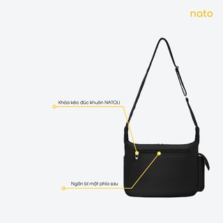 Túi đeo chéo nam nữ Natoli nhiều ngăn đựng laptop vải canvas chống nước đi học Buffalo Cross Bag T5