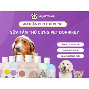 Sữa tắm cho chó mèo Dorrikey, loại bỏ ve rận, nấm, ngứa, viêm da, khử hôi, dưỡng lông mềm mượt 510ml