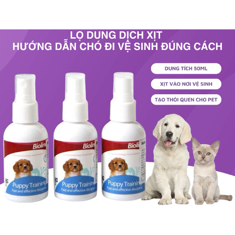 Lọ dung dịch xịt hướng dẫn chó đi vệ sinh đúng cách chai 50ml, hướng dẫn đi vệ sinh cho thú cưng