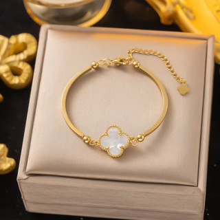 Vòng tay,lắc tay titan cỏ bốn lá, Vòng tay có thể điều chỉnh, Món quà trang sức nữ