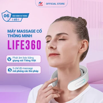Máy Massage Cổ Vai Gáy Life360 MSC-AL22 - Máy Mát Xa Cổ Vai Gáy Thông Minh 5 Chế Độ, Giảm Đau Mỏi, Có Âm Báo Tiếng Việt