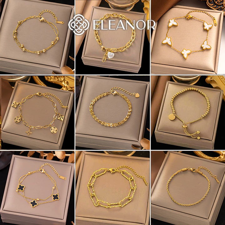 Vòng tay nữ titan Eleanor Accessories đính đá lấp lánh phụ kiện trang sức lắc tay 7319