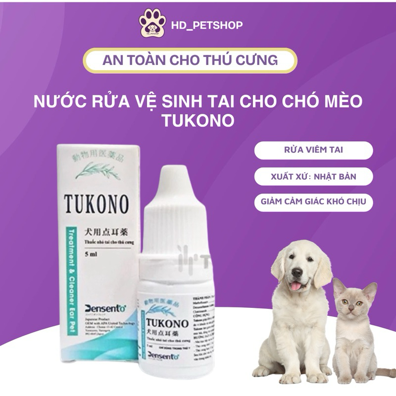 (Cực tốt) nước rửa vệ sinh tai cho chó mèo TUKONO, nước rửa viêm tai chó mèo Nhật