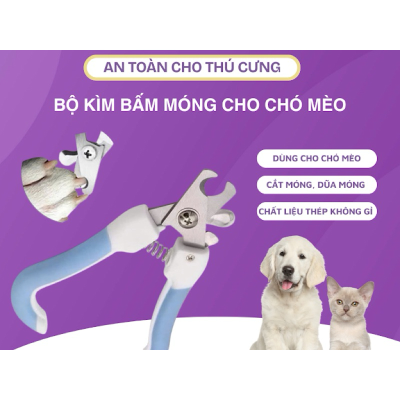 Bộ kìm Cắt Móng kèm Dũa Móng cho mèo, kìm Bấm Móng cho chó mèo