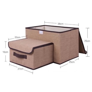 Hộp Vải Đựng Đồ Đa Năng Có Nắp (Combo 2 Hộp) – Gấp Gọn, Chịu Lực Tốt, Cực Tiện Dụng Cho Mọi Không Gian