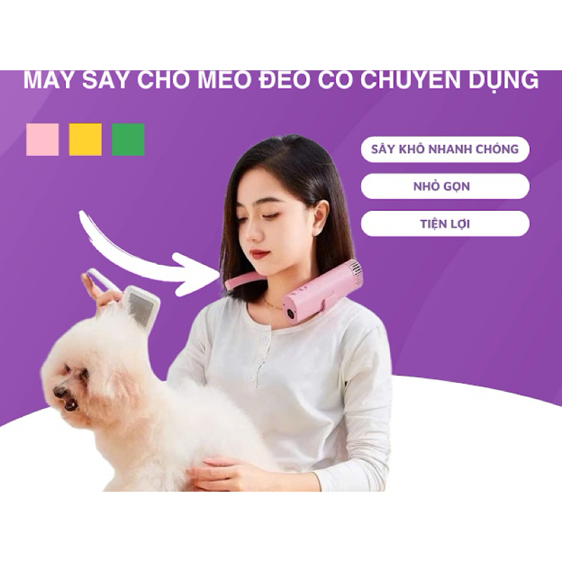 MÁY SẤY CÀI CỔ CHĂM SÓC PET HOT HIT (hàng sẵn) công suất 220V siêu nhẹ siêu mạnh