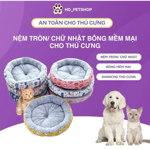 Nệm tròn/ chữ nhật bông mềm mại cho thú cưng