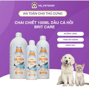 Chai chiết 100ml DẦU CÁ HỒI DƯỠNG LÔNG VÀ TĂNG ĐỀ KHÁNG CHO CHÓ MÈO PET CARE NHẬP ĐỨC