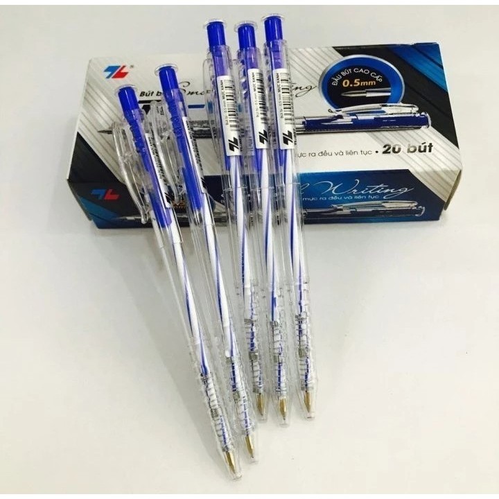 Combo 20 Bút bi Thiên Long TL-027 ngòi 0,5mm - Bút bi viết 4 màu mực xanh/ đỏ/ đen