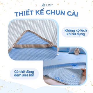 Chiếu điều hòa băng lạnh họa tiết chun gài M2T BEDDING đủ kích thước - Mềm mịn mát  - KÈM 2 VỎ GỐI