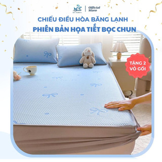 Chiếu điều hòa băng lạnh bọc chun họa tiết M2T BEDDING mềm - mịn - mát, không mùi, không mủn, không bụi - Kèm 2 vỏ gối